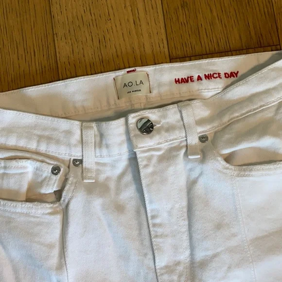 Alice and Olivia | AO LA | White Skinny High Rise Pintuck Jeans - Picture 2 of 4